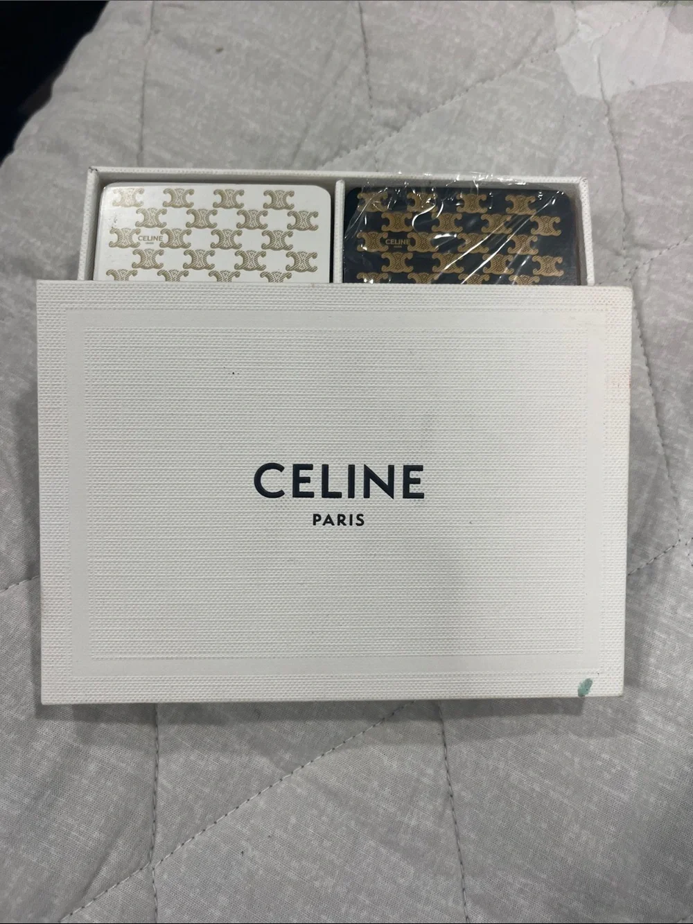 Celine Paris Designer Card Decks in White & Gold